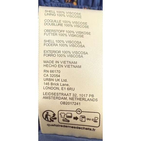 FREE PEOPLE Everyone's Favorite Mini Dress Blue Floral Feminine Boho M With Tote - Picture 6 of 12